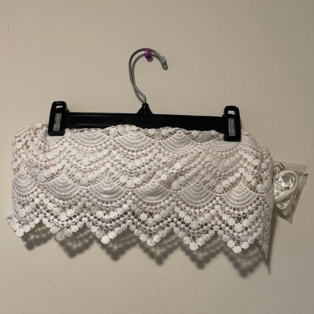White Crochet Bikini Top